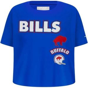 NFL BUFFALO BILLS RETRO CLASSIC LITTLE GIRLS SHORT SLEEVE BOXY TEE(Royal Blue)