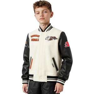 Pro Standard Little Boys NFL Retro Classics Varsity Jacket(Eggshell/ Black)