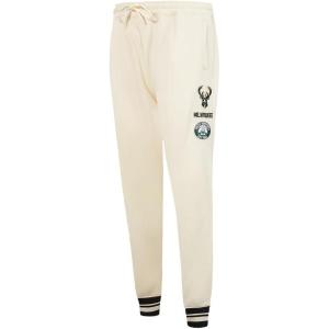 Pro Standard NBA Womens Womens NBA Retro Classics Brushed Back French Terry Sweatpant(Eggshell/ Black)