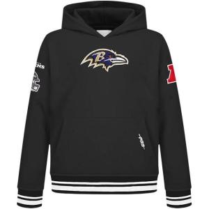 Retro Classic Baltimore Ravens Boys’ Fleece Pullover Hoodie(Black)