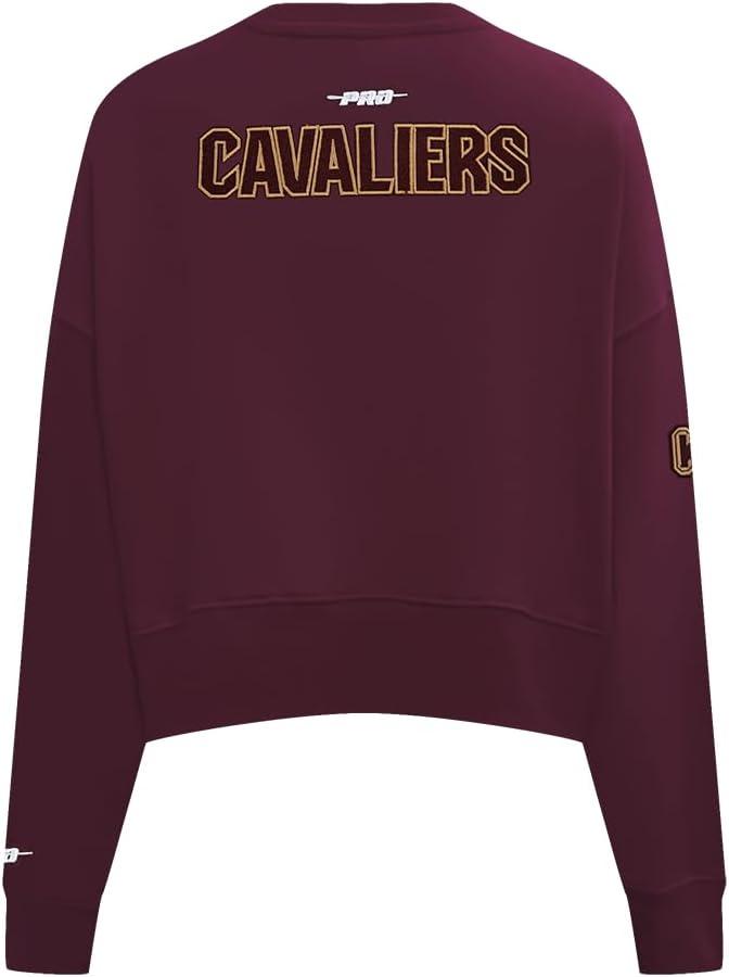 image:imagePro Standard NBA womens Womens Nba Cleveland Cavaliers Classic Player Brushed Back French Terry Crewneck SweatshirtWine