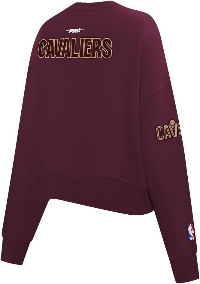 image:imagePro Standard NBA womens Womens Nba Cleveland Cavaliers Classic Player Brushed Back French Terry Crewneck SweatshirtWine