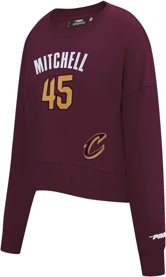image:imagePro Standard NBA womens Womens Nba Cleveland Cavaliers Classic Player Brushed Back French Terry Crewneck SweatshirtWine
