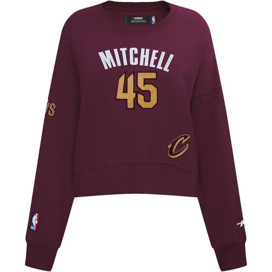 image:imagePro Standard NBA womens Womens Nba Cleveland Cavaliers Classic Player Brushed Back French Terry Crewneck SweatshirtWine