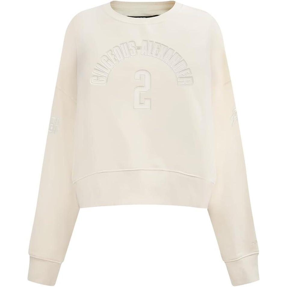 image:imagePro Standard NBA womens Womens Nba Oklahoma City Thunder Neutrals Player Brushed Back French Terry Crewneck SweatshirtEggshell