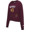 Pro Standard NBA womens Womens Nba Cleveland Cavaliers Classic Player Brushed Back French Terry Crewneck Sweatshirt(Wine)