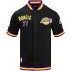 Pro Standard NBA Mens Mens NBA Los Angeles Lakers Classic Player Cotton Double Knit Button Down(Black/Purple)