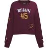 Pro Standard NBA womens Womens Nba Cleveland Cavaliers Classic Player Brushed Back French Terry Crewneck Sweatshirt(Wine)