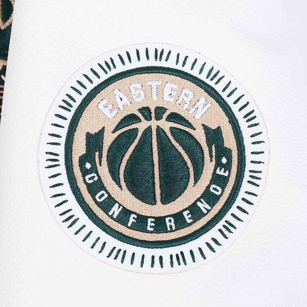 image:imagePro Standard Mens NBA Diy Pick Stitch Varsity JacketForest GreenWhite