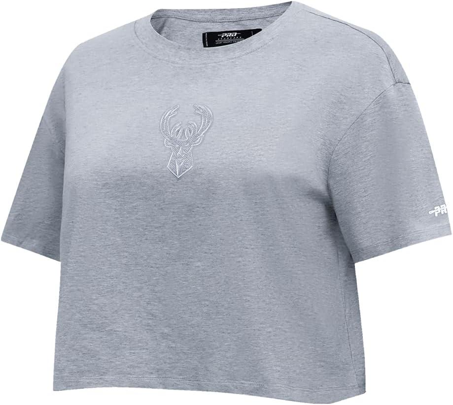 image:imagePro Standard NBA Womens Womens NBA Reverse French Terry Cotton Short Sleeve Boxy TeeDark Heather Gray