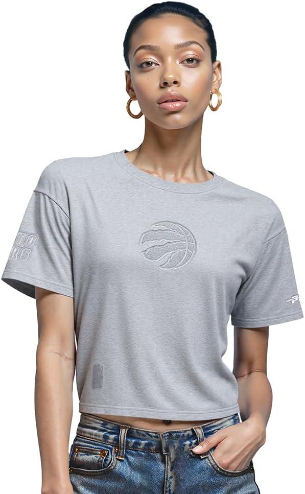 image:imagePro Standard NBA Womens Womens NBA Reverse French Terry Cotton Short Sleeve Boxy TeeDark Heather Gray