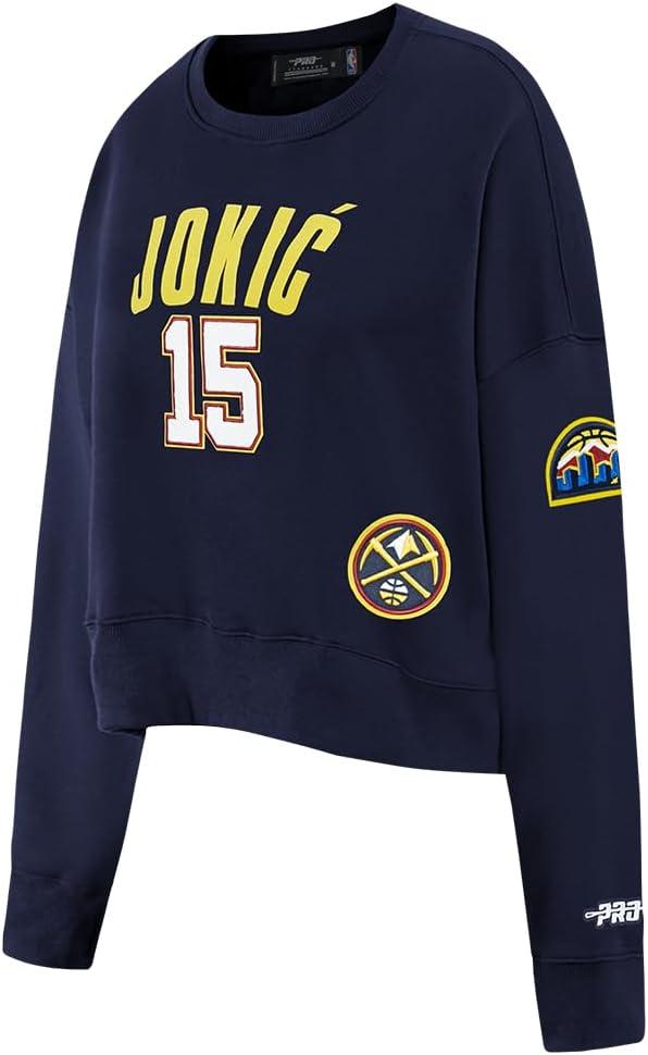 image:imagePro Standard NBA womens Womens Nba Denver Nuggets Classic Player Brushed Back French Terry Crewneck SweatshirtMidnight Navy