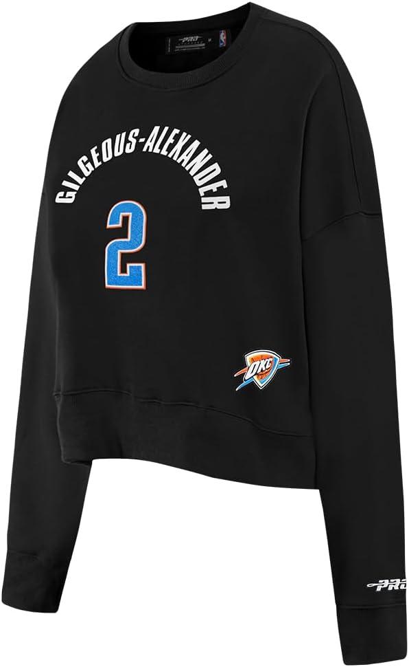 image:imagePro Standard NBA womens Womens Nba Oklahoma City Thunder Classic Player Brushed Back French Terry Crewneck SweatshirtBlack