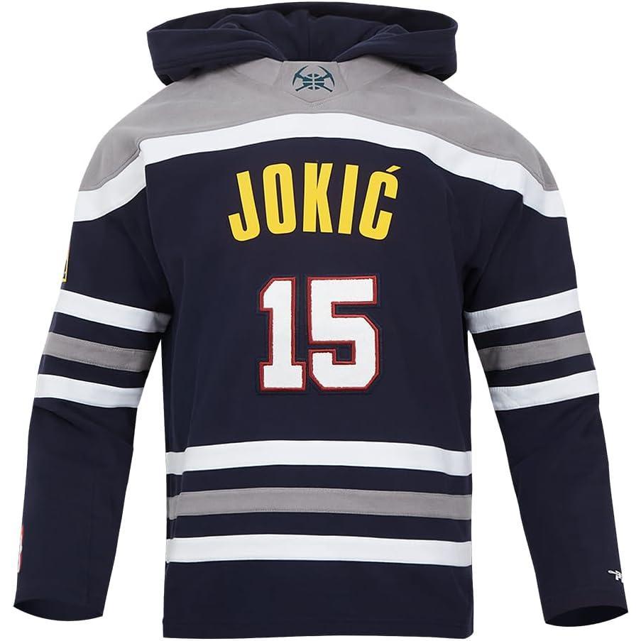 image:imagePRO STANDARD Mens NBA Denver Nuggets Colorblock Hoodie Cotton Double Knit Pull Over HoodieMidnight NavyGreyWhite