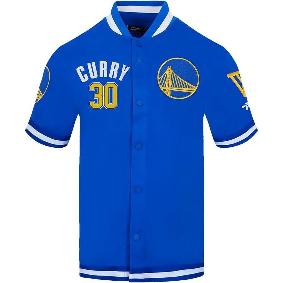 image:imagePro Standard NBA Mens Mens NBA Golden State Warriors Classic Player Cotton Double Knit Button DownRoyal Blue