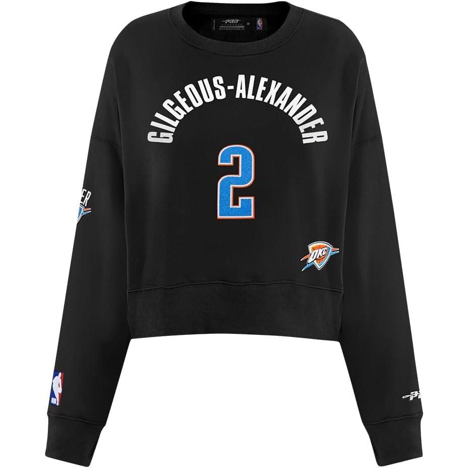 image:imagePro Standard NBA womens Womens Nba Oklahoma City Thunder Classic Player Brushed Back French Terry Crewneck SweatshirtBlack