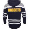 PRO STANDARD Mens NBA Denver Nuggets Colorblock Hoodie Cotton Double Knit Pull Over Hoodie(Midnight Navy/Grey/White)