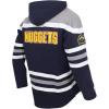 PRO STANDARD Mens NBA Denver Nuggets Colorblock Hoodie Cotton Double Knit Pull Over Hoodie(Midnight Navy/Grey/White)