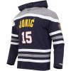 PRO STANDARD Mens NBA Denver Nuggets Colorblock Hoodie Cotton Double Knit Pull Over Hoodie(Midnight Navy/Grey/White)