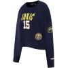 Pro Standard NBA womens Womens Nba Denver Nuggets Classic Player Brushed Back French Terry Crewneck Sweatshirt(Midnight Navy)