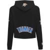 Pro Standard NBA womens Womens Nba Oklahoma City Thunder Classic Player Brushed Back French Terry Cropped Pullover Hoodie(Black)