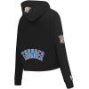 Pro Standard NBA womens Womens Nba Oklahoma City Thunder Classic Player Brushed Back French Terry Cropped Pullover Hoodie(Black)