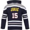 PRO STANDARD Mens NBA Denver Nuggets Colorblock Hoodie Cotton Double Knit Pull Over Hoodie(Midnight Navy/Grey/White)