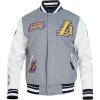 Pro Standard Mens NBA Diy Pick Stitch Varsity Jacket(Heather Grey/White/Black)