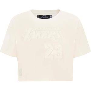 Pro Standard NBA Womens Womens NBA Los Angeles Lakers Neutrals Player Short Sleeve Boxy Tee(Eggshell)