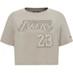 Pro Standard NBA Womens Womens NBA Los Angeles Lakers Neutrals Player Short Sleeve Boxy Tee(Taupe)