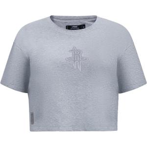 Pro Standard NBA Womens Womens NBA Reverse French Terry Cotton Short Sleeve Boxy Tee(Dark Heather Gray)