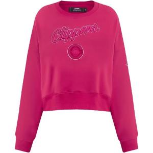 Pro Standard NBA womens Womens Nba Classic Triple Pink Brushed Back French Terry Crewneck Sweatshirt(Beetroot Purple)