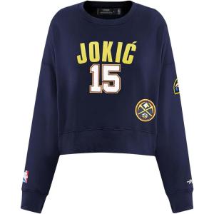 Pro Standard NBA womens Womens Nba Denver Nuggets Classic Player Brushed Back French Terry Crewneck Sweatshirt(Midnight Navy)