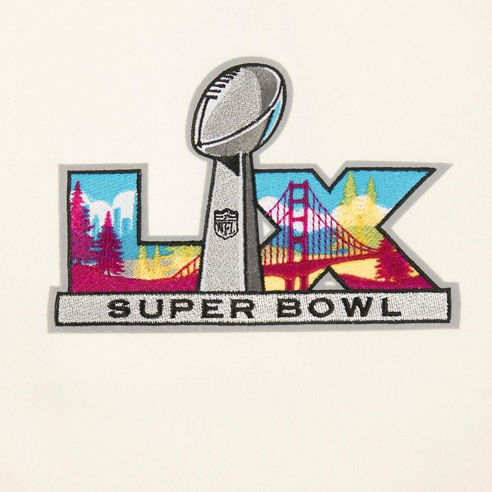 image:imagePro Standard Mens NFL Super Bowl 60 Fleece Pull Over HoodieEggshell
