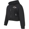 Classic Toddler Girls Ravens Fleece Full Zip Hoodie(Black)