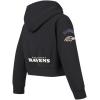 Classic Toddler Girls Ravens Fleece Full Zip Hoodie(Black)