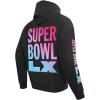 Pro Standard Mens NFL Super Bowl 60 Fleece Pull Over Hoodie(Black)