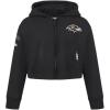 Classic Toddler Girls Ravens Fleece Full Zip Hoodie(Black)