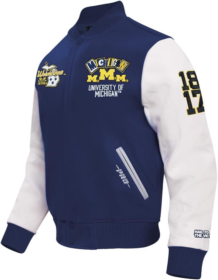 image:imagePro Standard NCAA mens Mens College Campus Ransom Varsity JacketMidnight NavyWhite