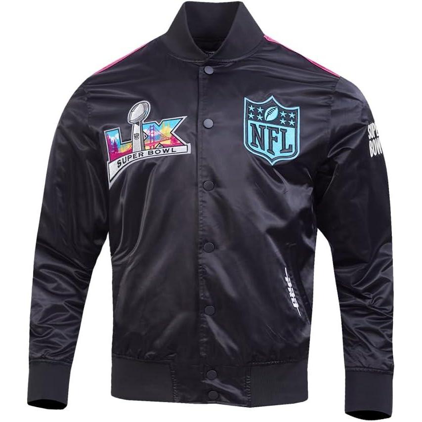 image:imagePro Standard Mens NFL Super Bowl 60 Satin JacketBlackMulti