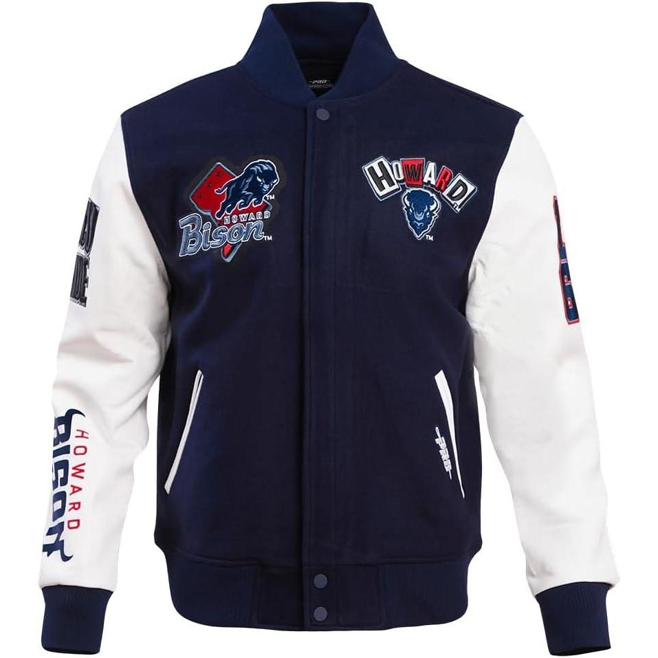 image:imagePro Standard NCAA mens Mens College Campus Ransom Varsity JacketMidnight NavyWhite