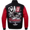 Pro Standard NCAA mens Mens College Campus Ransom Varsity Jacket(Black/Red)