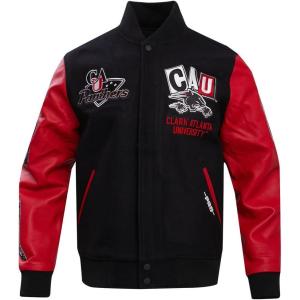 Pro Standard NCAA mens Mens College Campus Ransom Varsity Jacket(Black/Red)