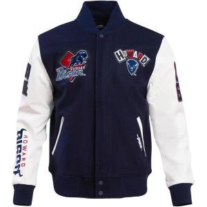 Pro Standard NCAA mens Mens College Campus Ransom Varsity Jacket(Midnight Navy/White)