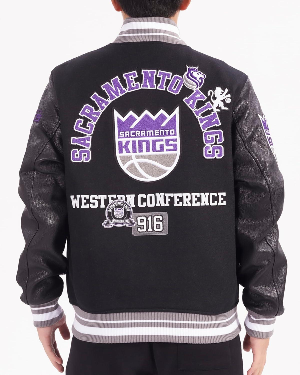 image:imagePro Standard Mens NBA Area Code Wool Varsity JacketBlackGray