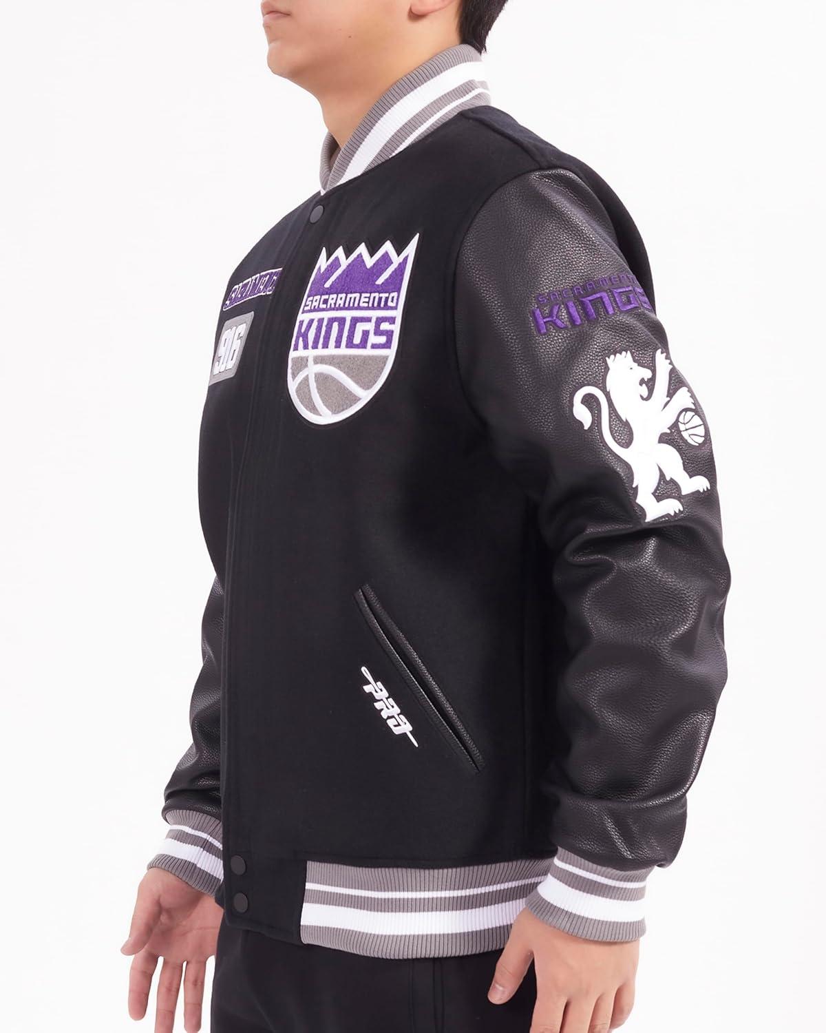 image:imagePro Standard Mens NBA Area Code Wool Varsity JacketBlackGray