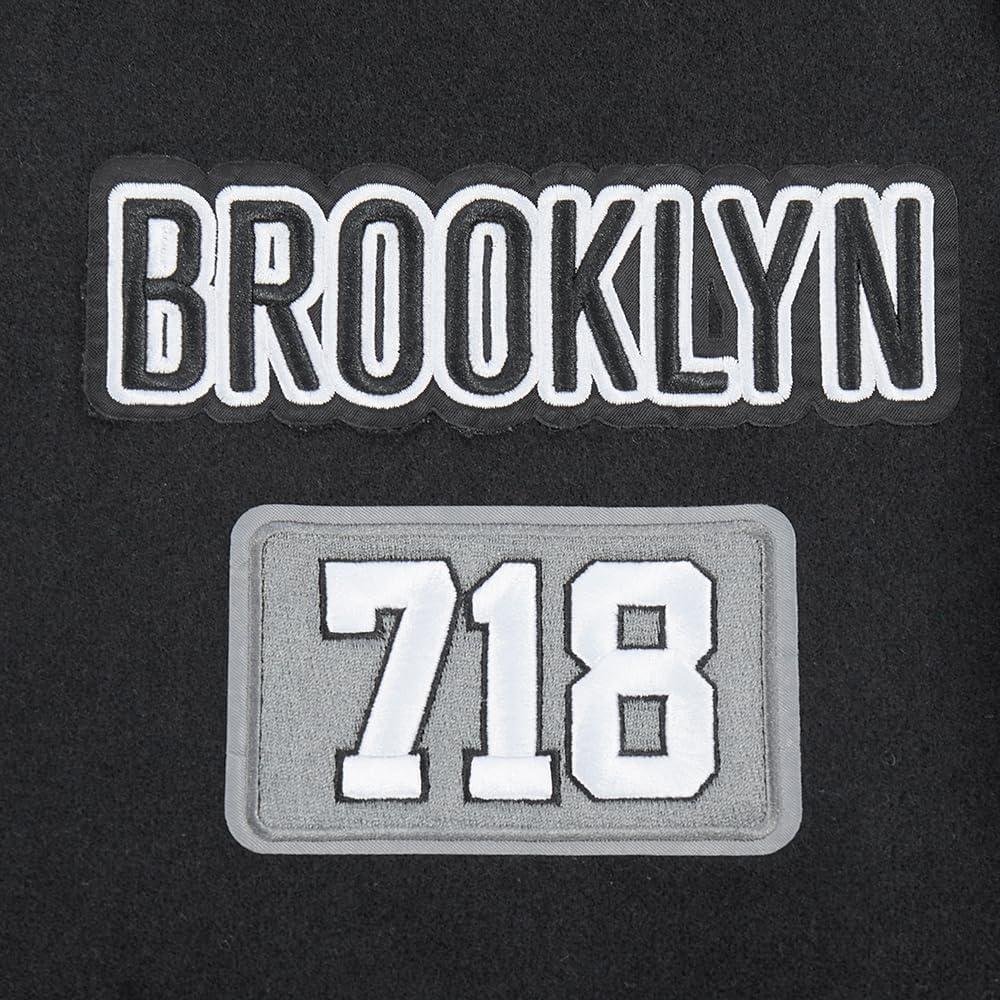 image:imagePro Standard Mens NBA Area Code Wool Varsity JacketBlackGray