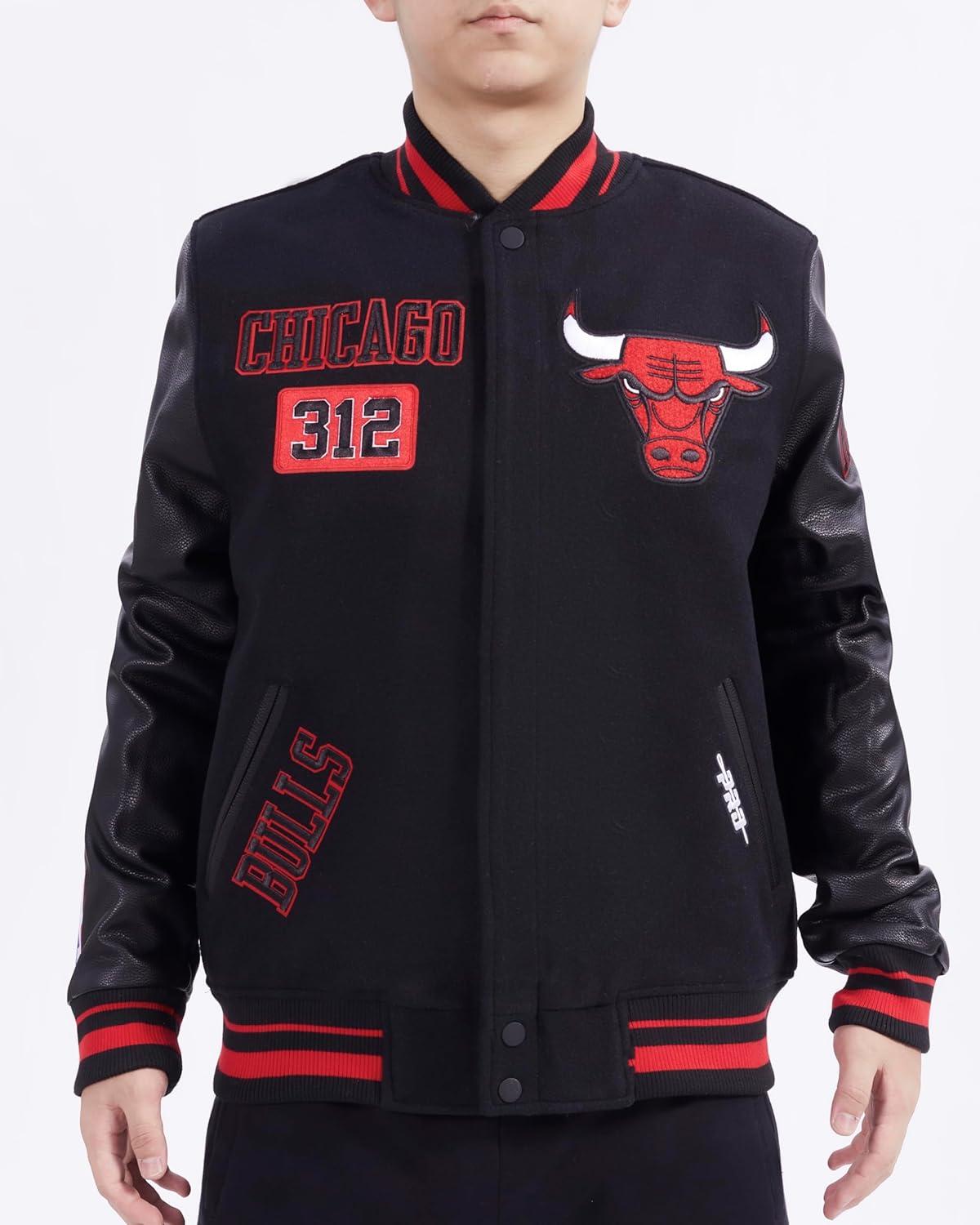 image:imagePro Standard Mens NBA Area Code Wool Varsity JacketBlackRedBlack