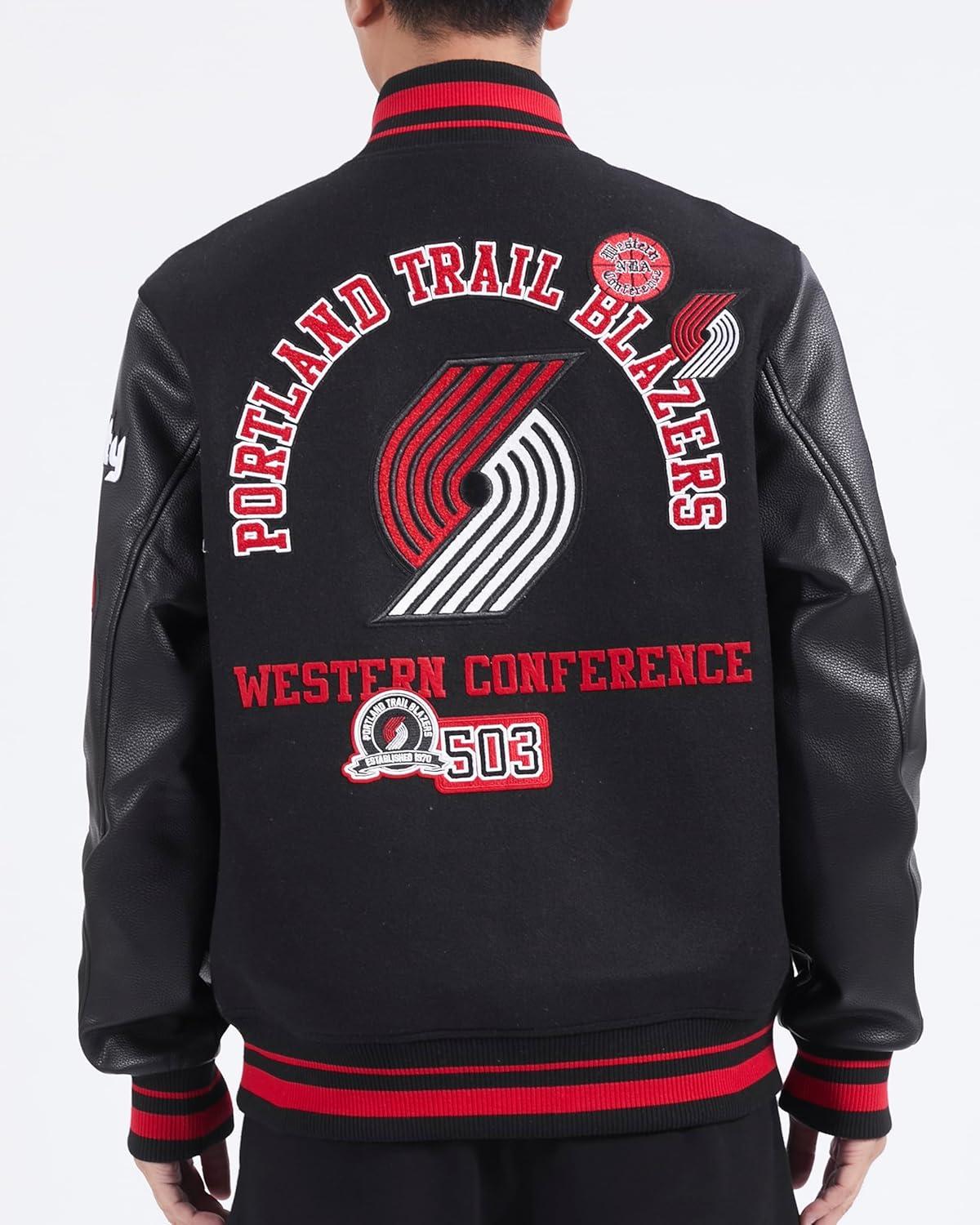 image:imagePro Standard Mens NBA Area Code Wool Varsity JacketBlackRedBlack