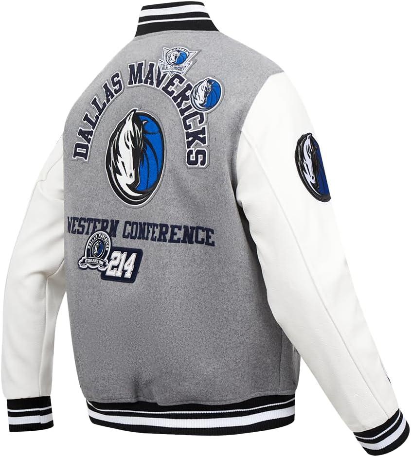 image:imagePro Standard Mens NBA Area Code Wool Varsity JacketHeather GreyWhiteBlack